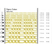 Figaro Cuban 7,75 mm 45 cm 16,7 gr 14 K 585