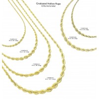 Graduated  Hollow Rope  0 mm 45 cm 5,5 gr 14 K 585