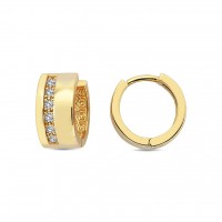  14K Gold Earring with diamond 0,13 ct  8 mm x 5,3 mm