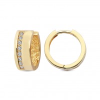  14K Gold Earring with diamond 0,15 ct  10 mm x 5,3 mm