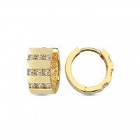  14K Gold Earring with diamond 0,19 ct  8 mm x 5,3 mm