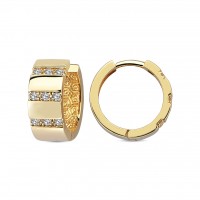  14K Gold Earring with diamond 0,17 ct  10 mm x 5,3 mm