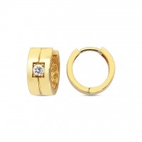  14K Gold Earring with diamond 0,12 ct  8 mm x 5,3 mm