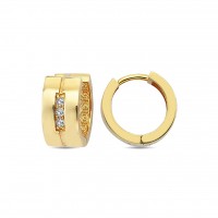  14K Gold Earring with diamond 0,06 ct  8 mm x 5,3 mm