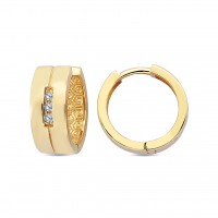  14K Gold Earring with diamond 0,06 ct  10 mm x 5,3 mm