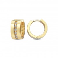  14K Gold Earring with diamond 0,12 ct  8 mm x 5,4 mm