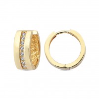  14K Gold Earring with diamond 0,16 ct  10 mm x 5,4 mm