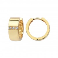  14K Gold Earring with diamond 0,06ct  10 mm x 5,3 mm