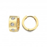 14K Gold Earring with diamond 0,22 ct  8 mm x 5,3 mm