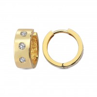 14K Gold Earring with diamond 0,22 ct  10 mm x 5,3 mm