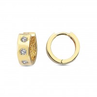  14K Gold Earring with diamond 0,18 ct  8 mm x 4 mm