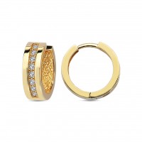  14K Gold Earring with diamond 0,16 ct  10 mm x 42 mm