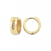  14K Gold Earring with diamond 0,06 ct  8 mm x 4,2 mm