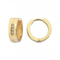  14K Gold Earring with diamond 0,06 ct  10 mm x 4,2 mm