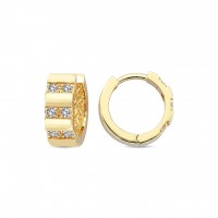  14K Gold Earring with diamond 0,17 ct  8 mm x 4,3 mm