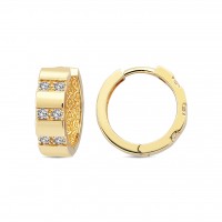  14K Gold Earring with diamond 0,17 ct  10 mm x 4,3 mm
