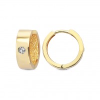  14K Gold Earring with diamond 0,06 ct  10 mm x 4,2 mm