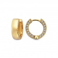  14K Gold Earring with diamond 0,41 ct  8 mm x 3,8 mm