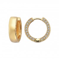  14K Gold Earring with diamond 0,51 ct  10 mm x 3,8 mm