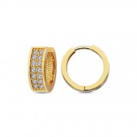  14K Gold Earring with diamond 0,20 ct  8 mm x 3,8 mm