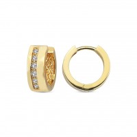  14K Gold Earring with diamond 0,16 ct  8 mm x 4,2 mm