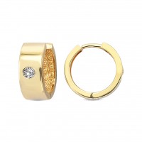  14K Gold Earring with diamond 0,12 ct  10 mm x 5,3 mm