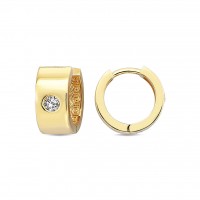  14K Gold Earring with diamond 0,10 ct  8 mm x 5,3 mm