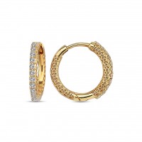  14K Gold Earring with diamond  0,16ct  8 mm x 2,5 mm
