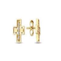 14 K Gold Zircon stone Earring 0,98 gr 