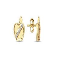 14 K Gold Zircon stone Earring 1,18 gr 
