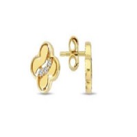 14 K Gold Zircon stone Earring 1,07 gr 