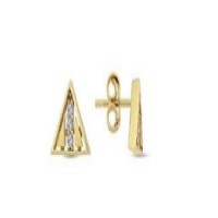 14 K Gold Zircon stone Earring 0,96 gr 