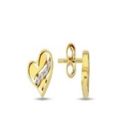 14 K Gold Zircon stone Earring 0,98 gr 