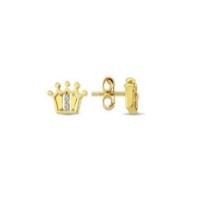 14 K Gold Zircon stone Earring 0,91 gr 
