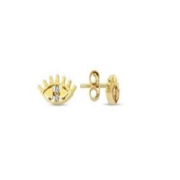 14 K Gold Zircon stone Earring 0,96 gr 
