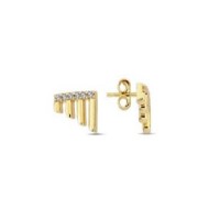 14 K Gold Zircon stone Earring 1,41 gr 
