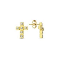 14 K Gold Zircon stone Earring 1,29 gr 
