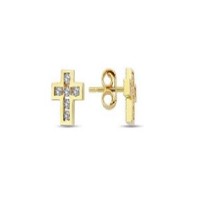 14 K Gold Zircon stone Earring 122 gr 