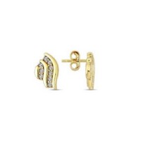 14 K Gold Zircon stone Earring 1,53 gr 