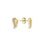 14 K Gold Zircon stone Earring 1,27 gr 