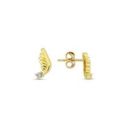 14 K Gold Zircon stone Earring 0,96 gr 