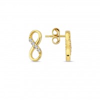 14 K Gold Zircon stone Earring 1,1 gr 