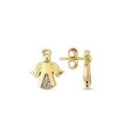 14 K Gold Zircon stone Earring 1,37 gr 