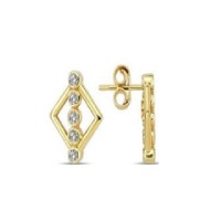 14 K Gold Zircon stone Earring 0,97 gr 