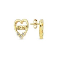 14 K Gold Zircon stone Earring 1,6 gr 