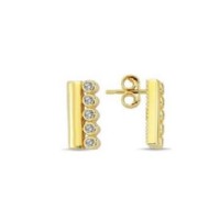 14 K Gold Zircon stone Earring 1,2 gr 