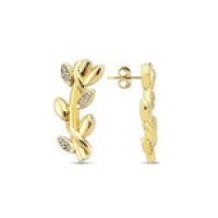 14 K Gold Zircon stone Earring 2,53 gr 
