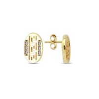 14 K Gold Zircon stone Earring 1,33 gr 