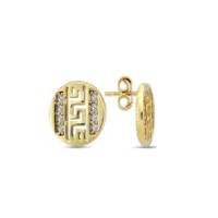 14 K Gold Zircon stone Earring 1,36 gr 