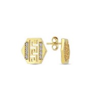 14 K Gold Zircon stone Earring 1,32 gr 